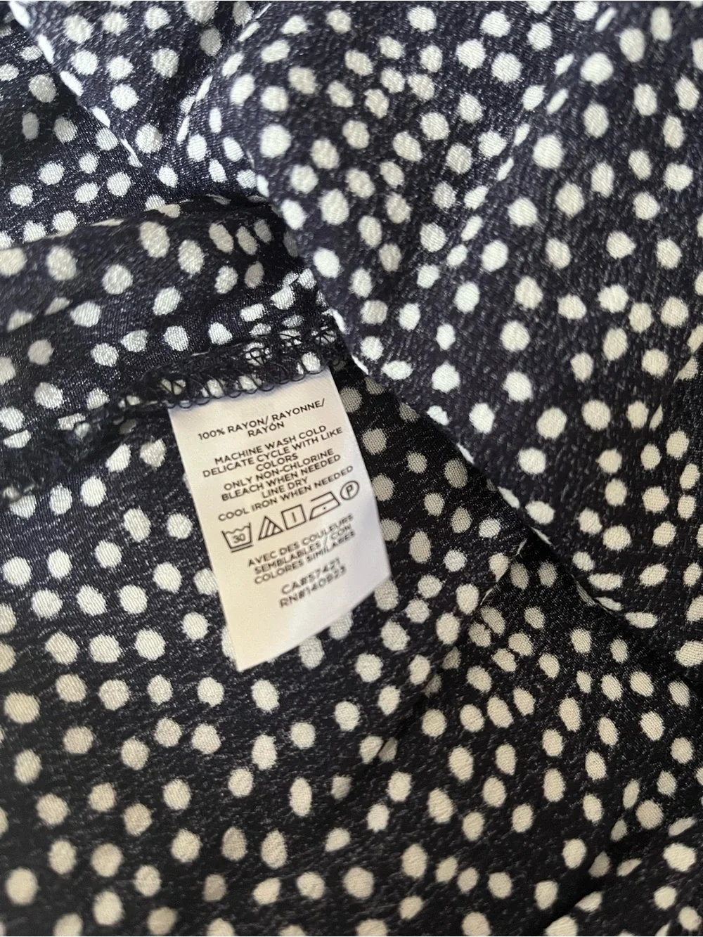 Loft NWT navy blue polkadot blouse